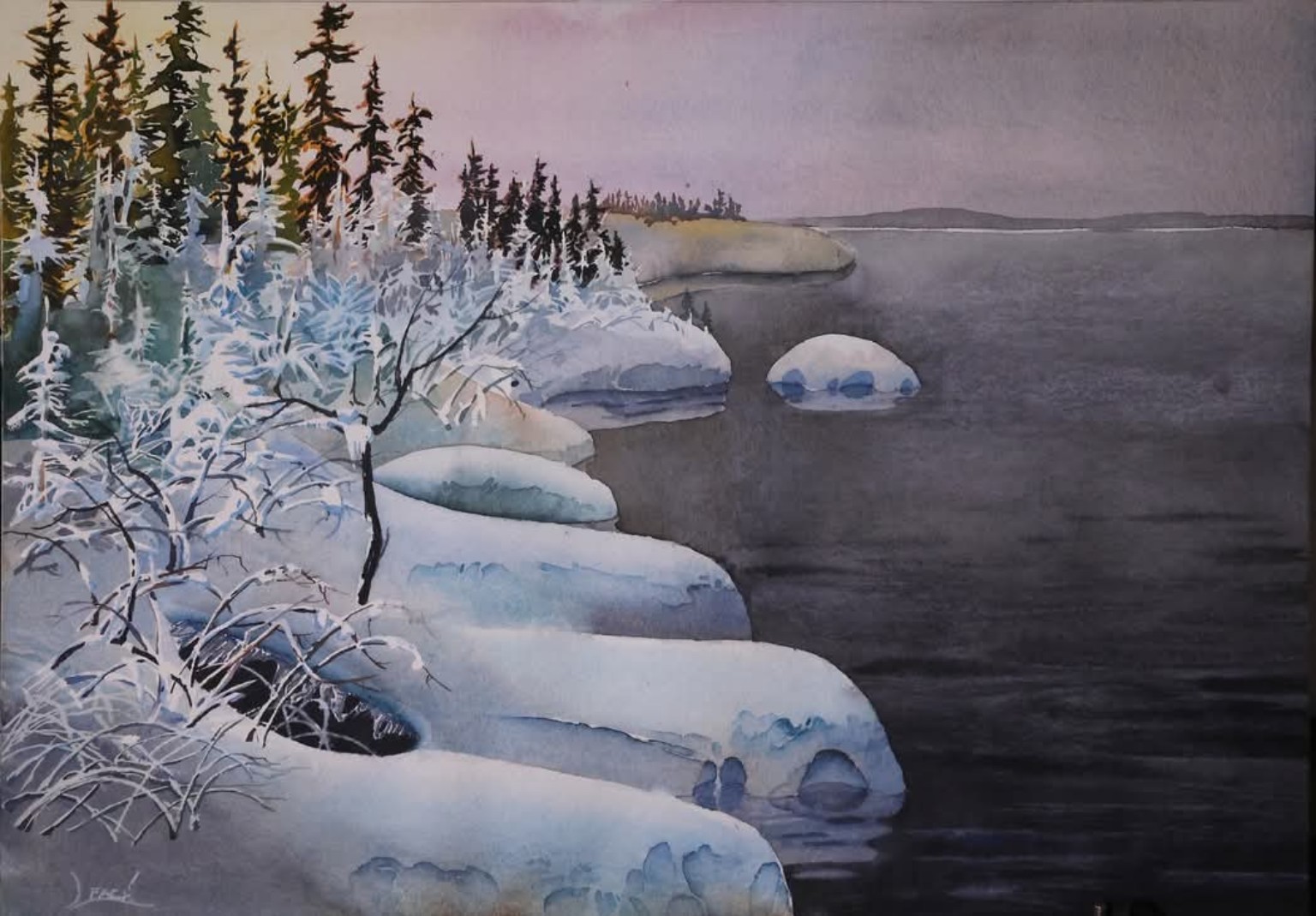 Lake Frost: Quiet water and intricate winter edges.